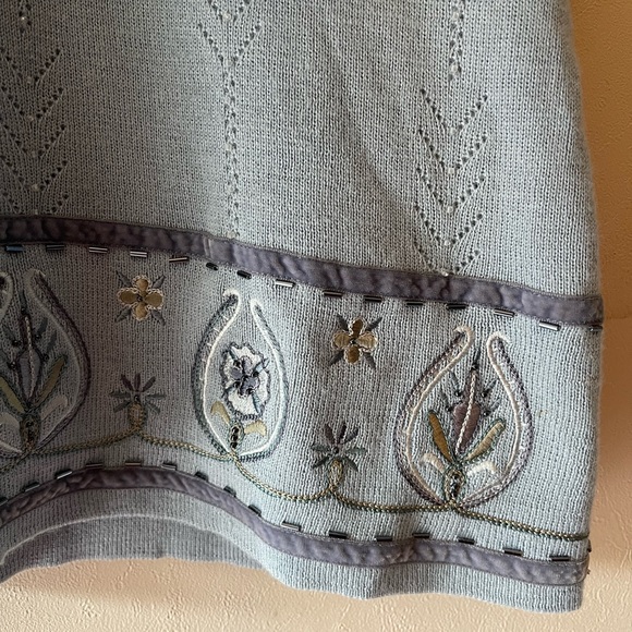 Vintage Napa Valley Beaded Embroidered Wool Sweater Vest Size Large - Picture 5 of 11